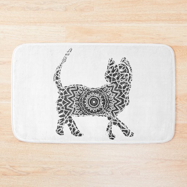 Item preview, Black mandala cat designed and sold by spiritual-tee.