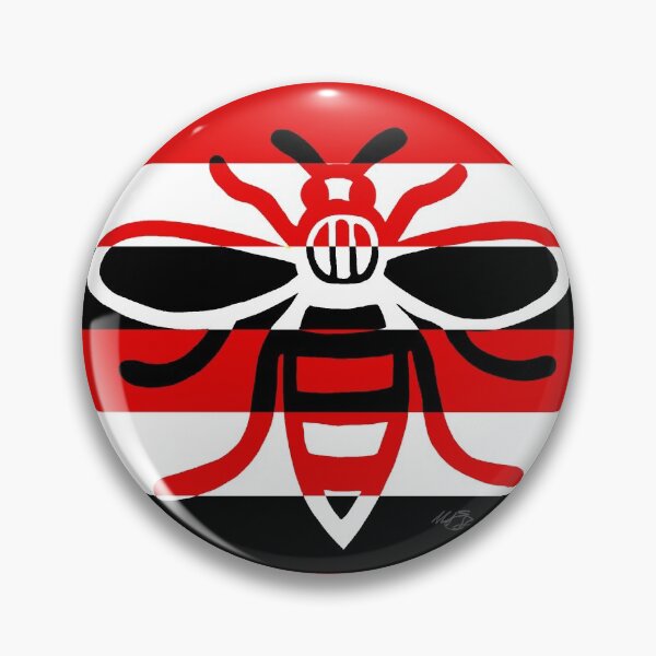 Item preview, Manchester Worker Bee Red White Black Stripes 2020 designed and sold by MarkEdz.