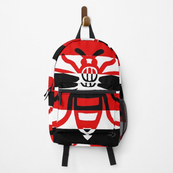 Item preview, Manchester Worker Bee Red White Black Stripes 2020 designed and sold by MarkEdz.