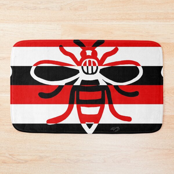 Item preview, Manchester Worker Bee Red White Black Stripes 2020 designed and sold by MarkEdz.