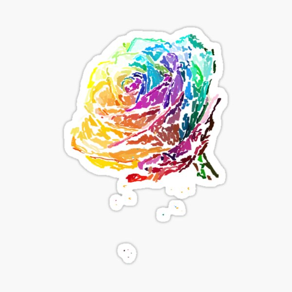 Rainbow Rose Sticker