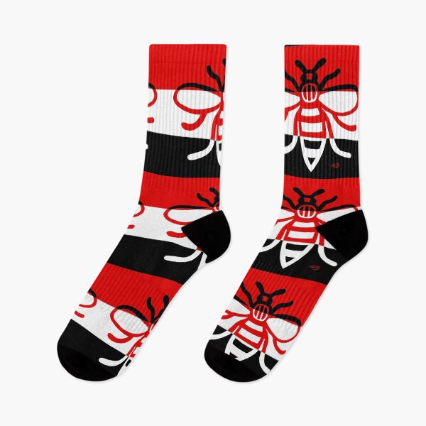 Item preview, Manchester Worker Bee Red White Black Stripes 1 2020 designed and sold by MarkEdz.