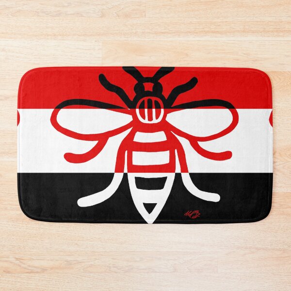 Item preview, Manchester Worker Bee Red White Black Stripes 1 2020 designed and sold by MarkEdz.