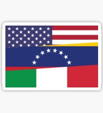 USA/VEN/ITA Tri-Flag Sticker