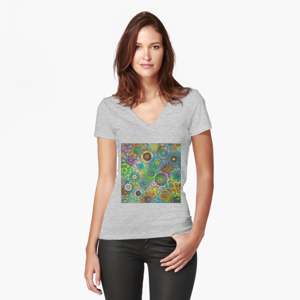 Item preview, Fitted V-Neck T-Shirt designed and sold by blackhalt.