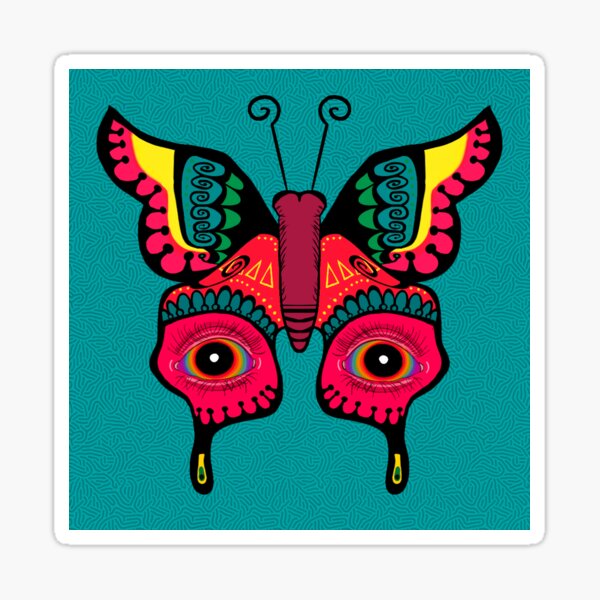 Psychedelic Butterfly Sticker For Sale By Rachelmizuno Redbubble