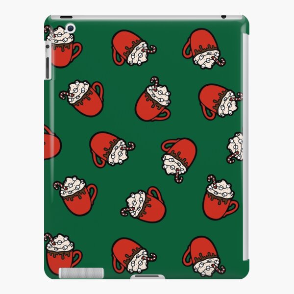 Festive Hot Cocoa Pattern in Green iPad Snap Case