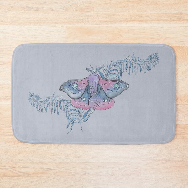 Item preview, Mystical moths and mushrooms in fairy tale grey designed and sold by heydaydesign.