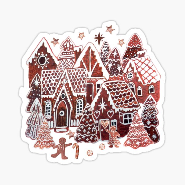 Christmas Pattern - Gingerbread and Candy Canes Sticker for Sale by  Ashley Van Dyken