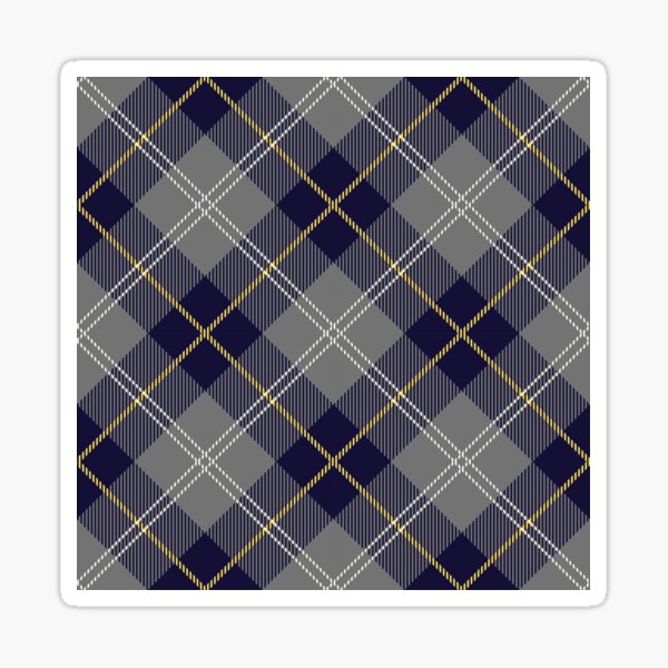 Grey & Yellow Tartan Sticker