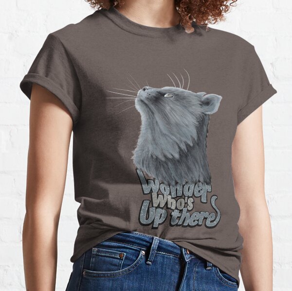 Cute cat wonder who's up there Classic T-Shirt