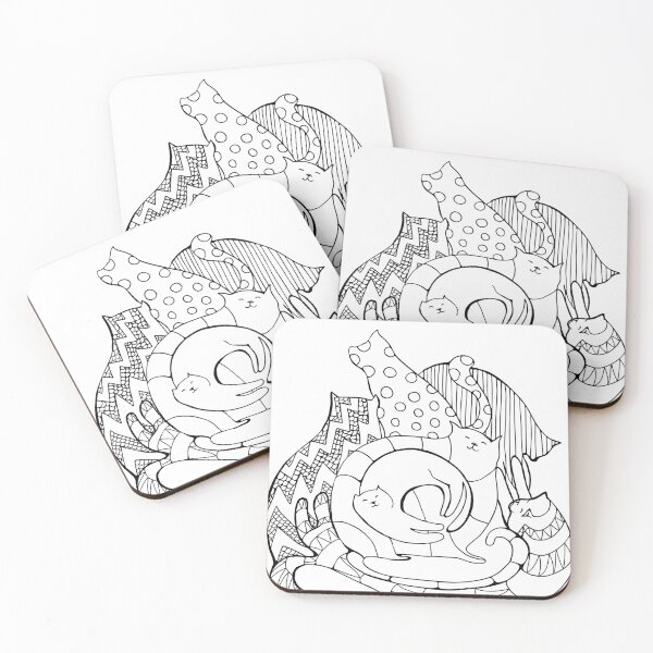 Item preview, Whirlwind Of Cute Cats (Black Design) designed and sold by PandaSoul.