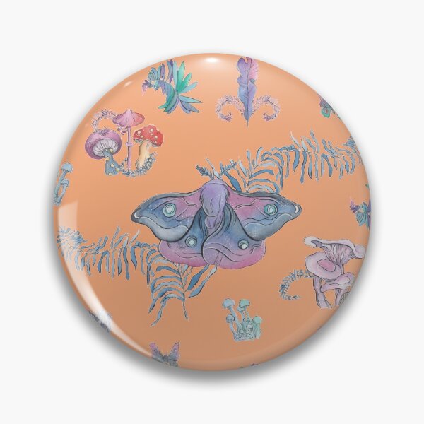 Item preview, Mystical moths and mushrooms orange sherbert designed and sold by heydaydesign.