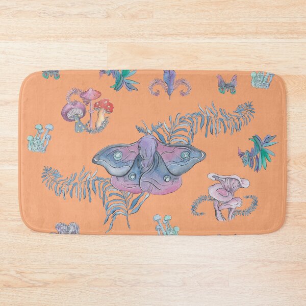 Item preview, Mystical moths and mushrooms orange sherbert designed and sold by heydaydesign.
