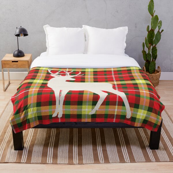 Aperçu de l'œuvre Tartan Fantaisie Noël Cerf Blanc créée et vendue par ElJimmo.