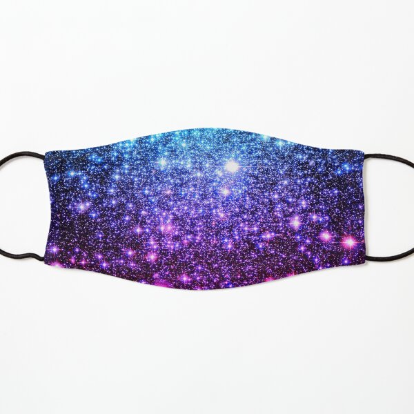 Galaxy Sparkle Stars Turquoise Blue Purple Hot Pink Kids Mask