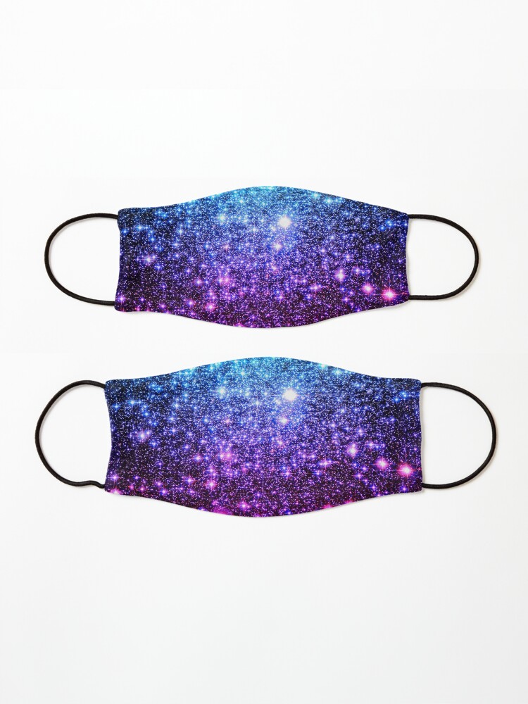 Alternate view of Galaxy Sparkle Stars Turquoise Blue Purple Hot Pink Mask