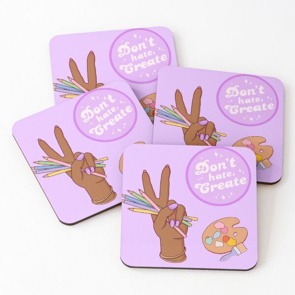 Item preview, “Don't Hate, Create" Sticker Pack 2 - Purple / Lilac designed and sold by petinmypocket.