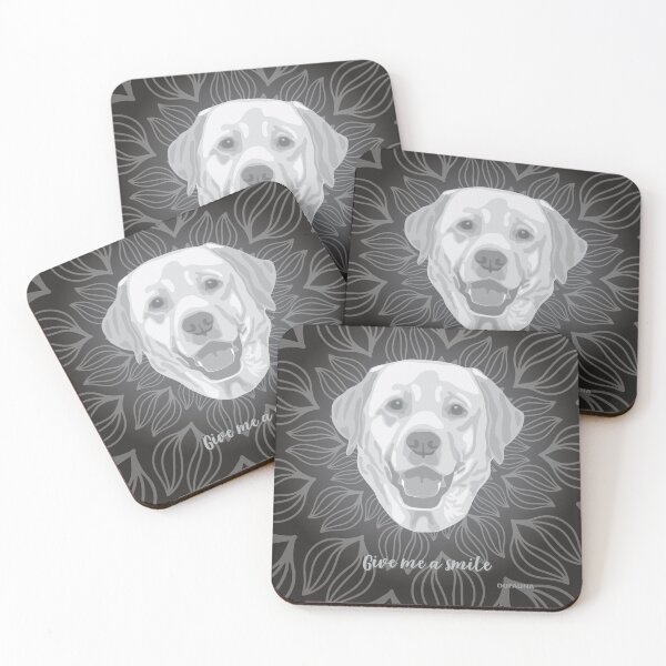 Item preview, DuFauna Labrador Black and White Smiling Face "Give me a smile" designed and sold by DuFauna.
