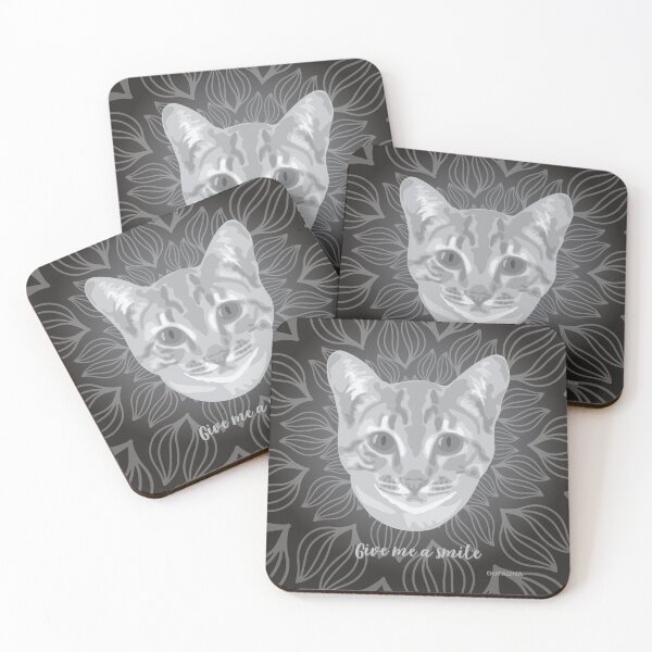 Item preview, DuFauna Cat Black and White Face "Give me a smile" designed and sold by DuFauna.
