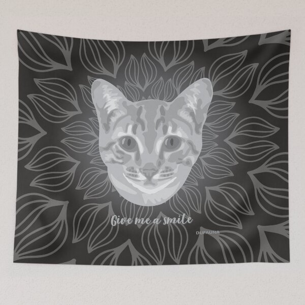 Item preview, DuFauna Cat Black and White Face "Give me a smile" designed and sold by DuFauna.