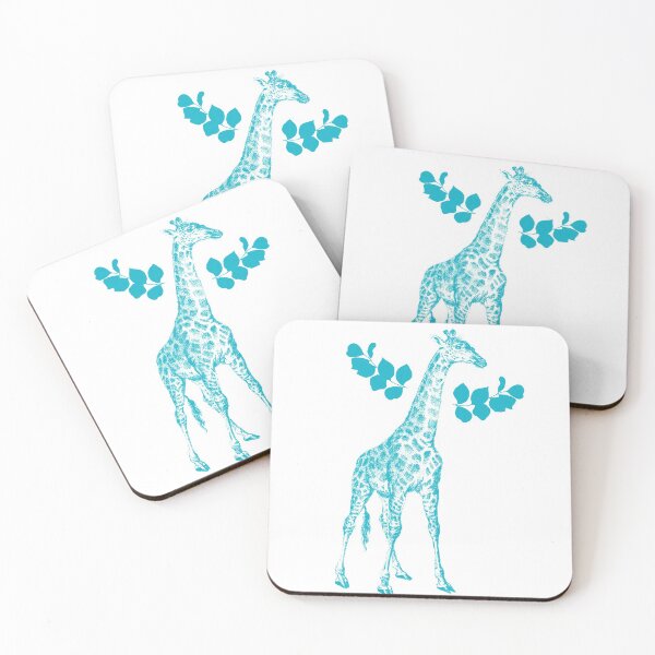 Item preview, blue teal Giraff, Copy of Wild Life Giraffe, animals, toy, illustration, teal figurines, winter theme, Love animals designed and sold by HerHim-beyond.