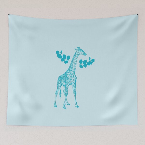 Item preview, blue teal Giraff, Copy of Wild Life Giraffe, animals, toy, illustration, teal figurines, winter theme, Love animals designed and sold by HerHim-beyond.