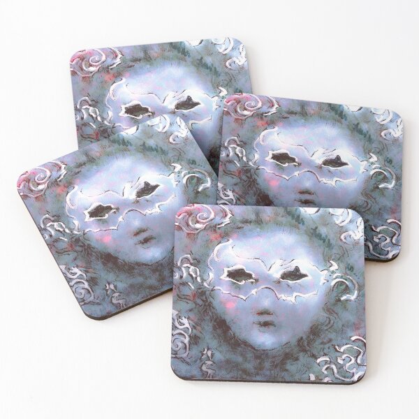 Item preview, Eerie grey face with a carnival mask  designed and sold by Linandara.