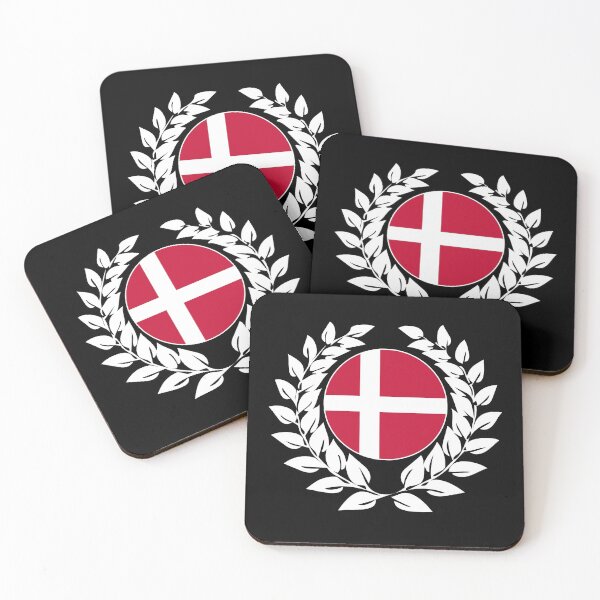 Item preview, Denmark Danish flag ensign laurel wreath designed and sold by GeogDesigns.