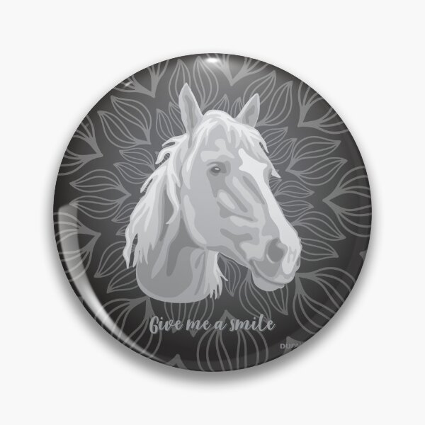 Item preview, DuFauna Horse Black and White Smiling Face "Give me a smile" designed and sold by DuFauna.