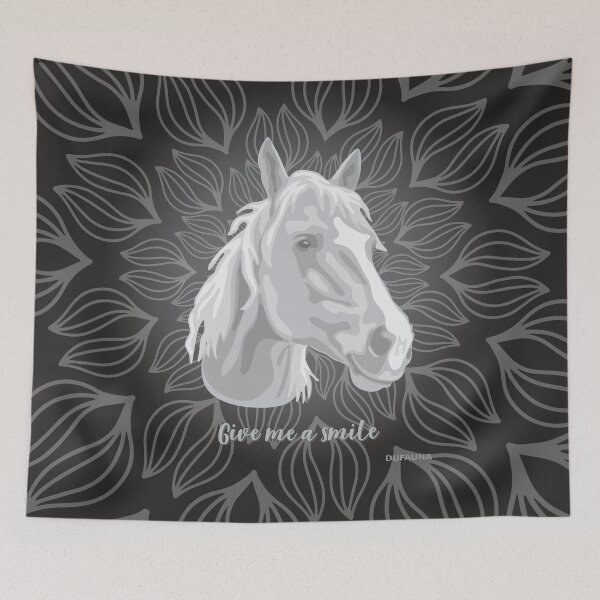 Item preview, DuFauna Horse Black and White Smiling Face "Give me a smile" designed and sold by DuFauna.