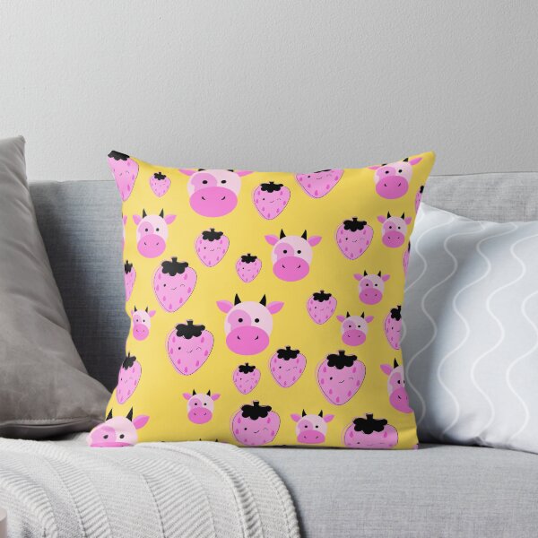 Item preview, Pink Strawberry Cow on yellow designed and sold by pumpqin.