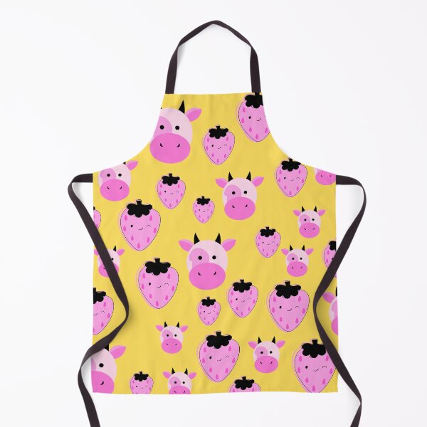 Item preview, Pink Strawberry Cow on yellow designed and sold by pumpqin.