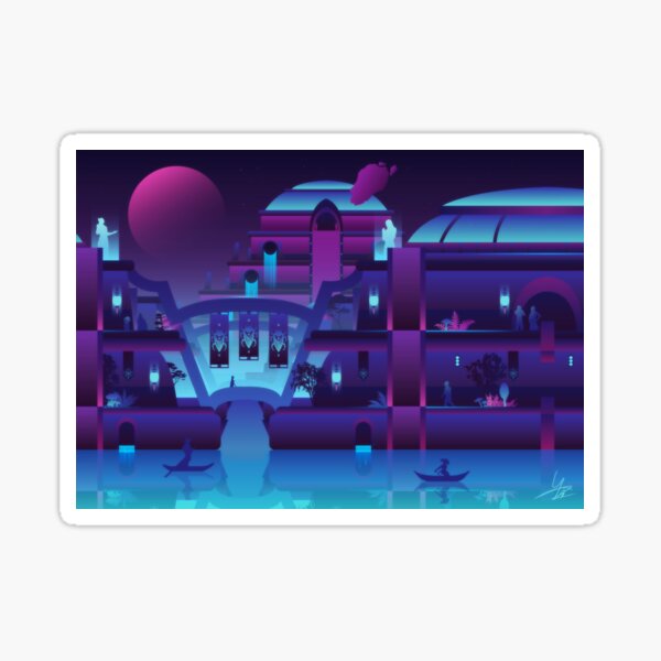 Item preview, Synthwave Vivec City designed and sold by Ilona Iske.