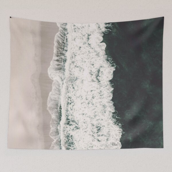 Item preview, Teal And Lace Sandy Seashore Beach and Green Ocean Waves designed and sold by IZiets.