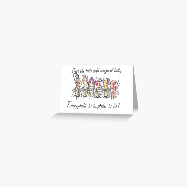Item preview, Fruit Fly Christmas Card - Drosophi-la-la-la designed and sold by DaniEdmunds.