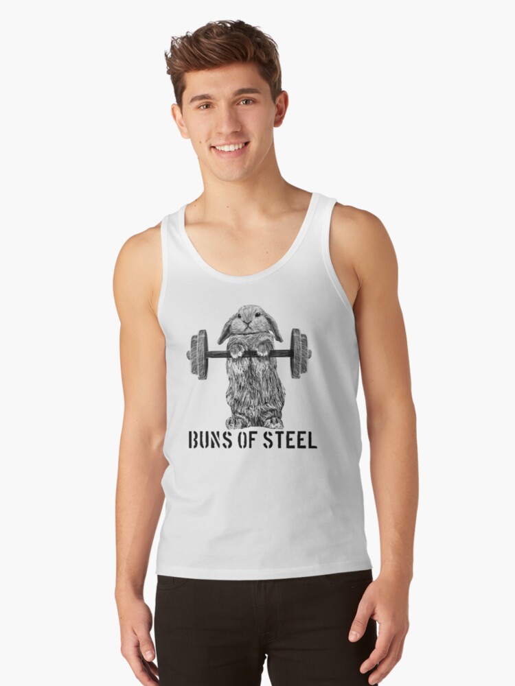 Thumbnail 1 of 3, Tank Top, Buns of Steel (Light) designed and sold by the950.