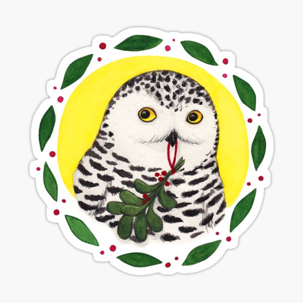 Mistletoe Owl Sticker