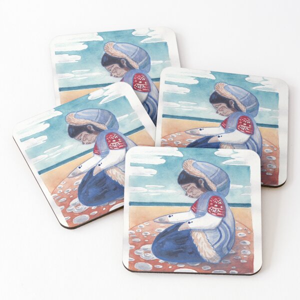 Item preview, Little girl Knüt with pebbles designed and sold by Adelsky.