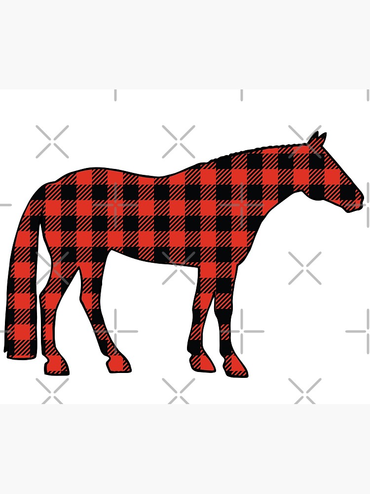 red-buffalo-plaid-pattern-horse-poster-for-sale-by-howdydoodles