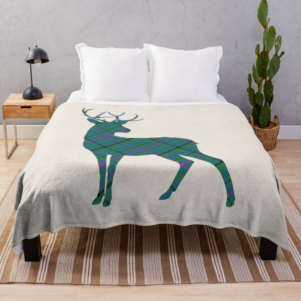 Item preview, Blue Green Fantasy Tartan Deer Holiday Season designed and sold by ElJimmo.
