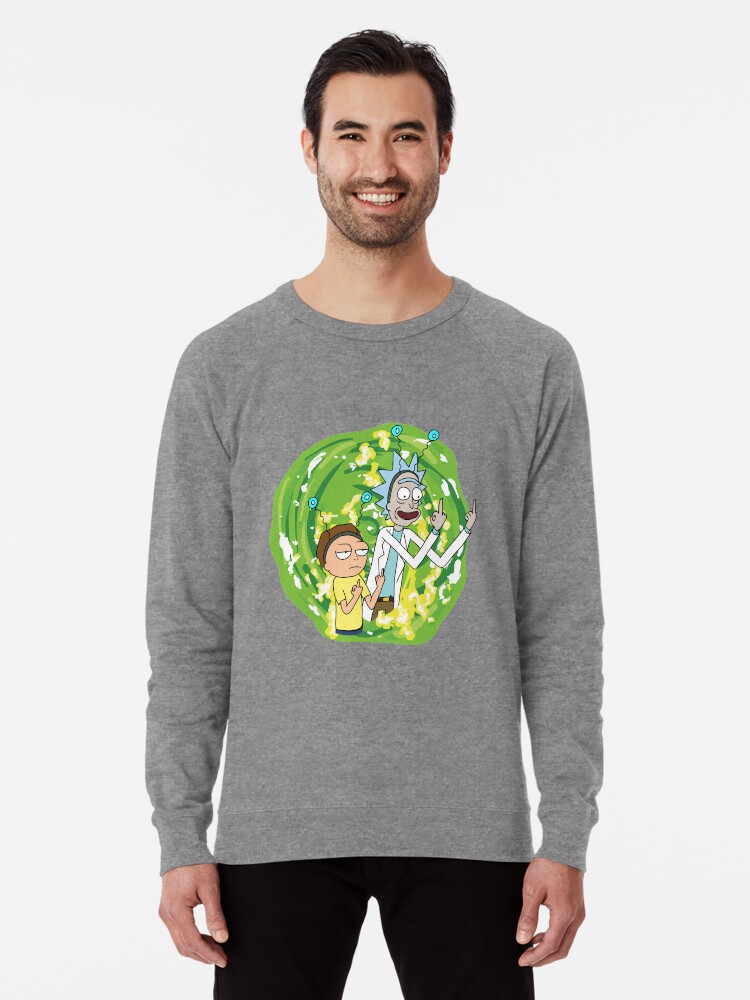 Rick And Morty Middle Finger Lightweight Sweatshirt By Yellowwpaint Redbubble A rick and morty's you gotta get schwifty shirt. rick and morty middle finger lightweight sweatshirt by yellowwpaint redbubble