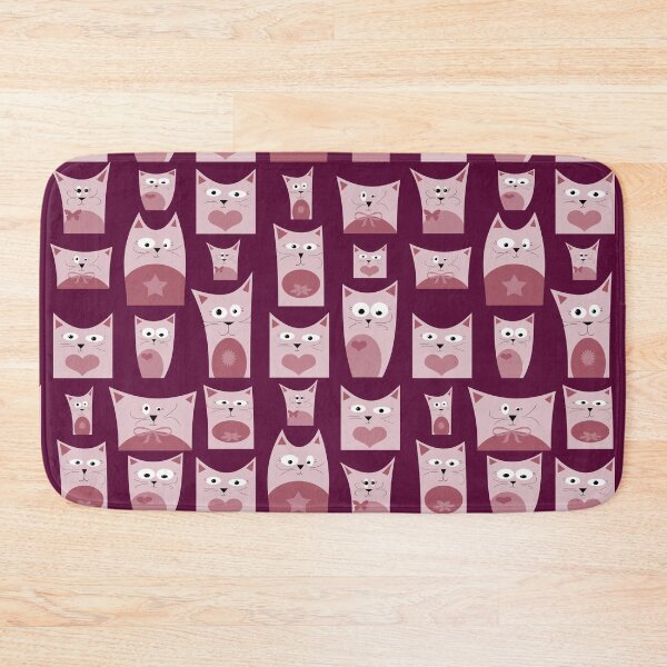 Item preview, Pink cat illustration pattern design designed and sold by PurrfectCorner.