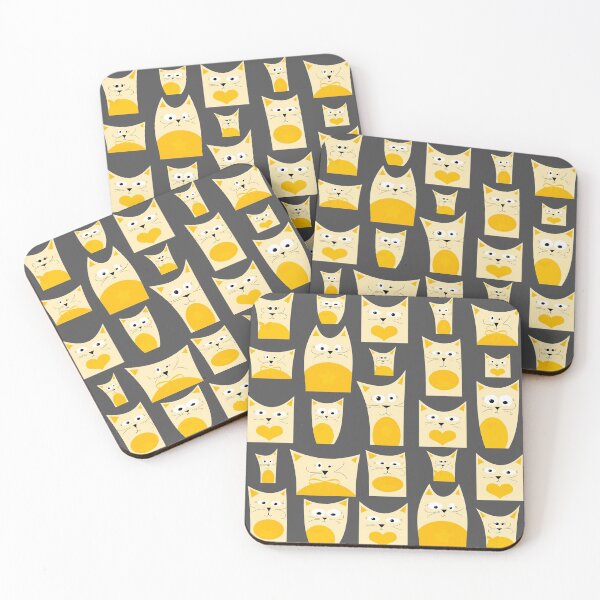 Item preview, Yellow cat illustration pattern design designed and sold by PurrfectCorner.
