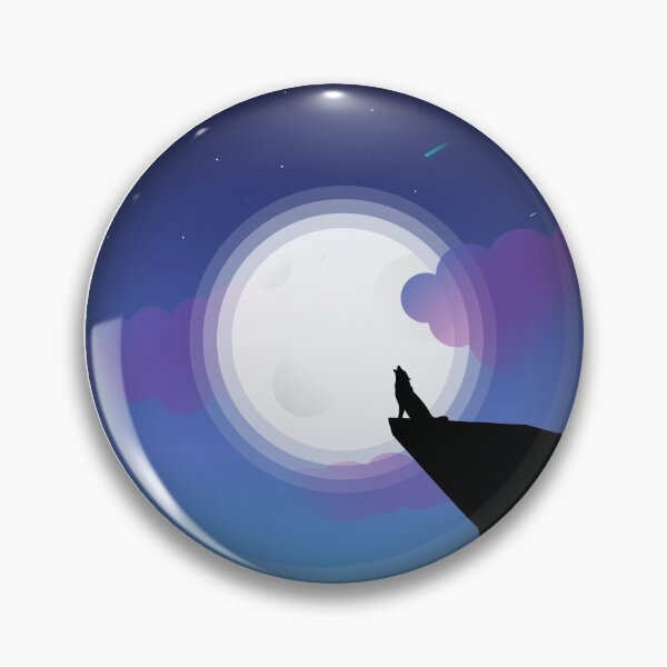 Item preview, Full moon wolf illustration designed and sold by calugraphism.