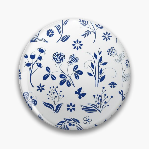 Item preview, Blue Floral Toile Flowers Illustration designed and sold by IZiets.