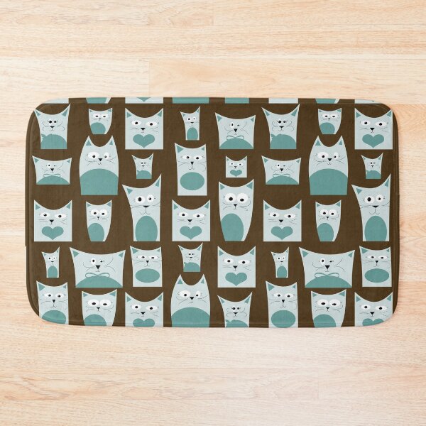 Item preview, Blue, gray cat illustration pattern design designed and sold by PurrfectCorner.