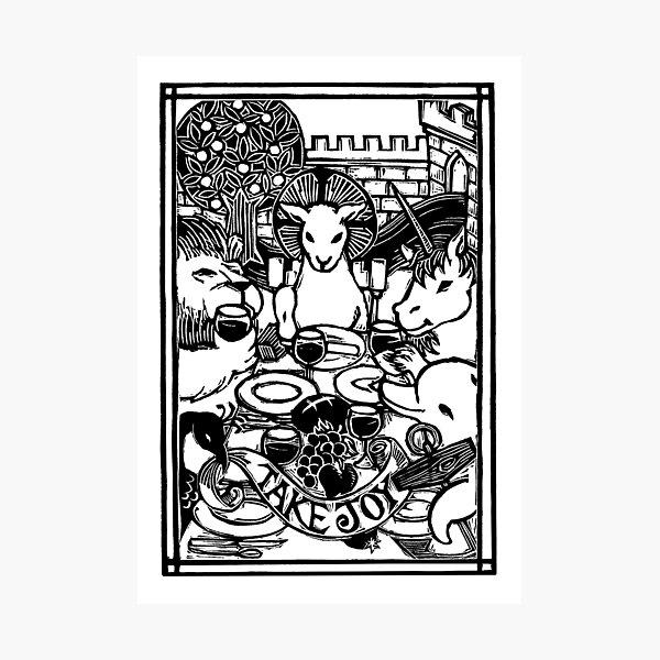 Item preview, Take Joy - Animals Feasting designed and sold by NedBustard.