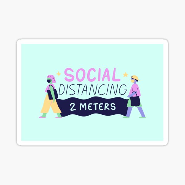 Item preview, Social Distance 2 Meters 6 Feet - Cool Covid19 Graphic for Coronavirus Safety designed and sold by Sirieht.