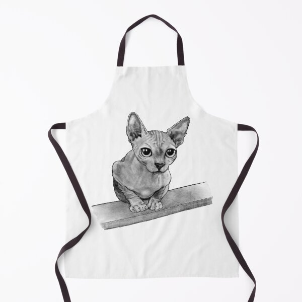 Item preview, Hairless Cat Big Eyes Pencil Art Illustration designed and sold by JoyfulWhimsy.